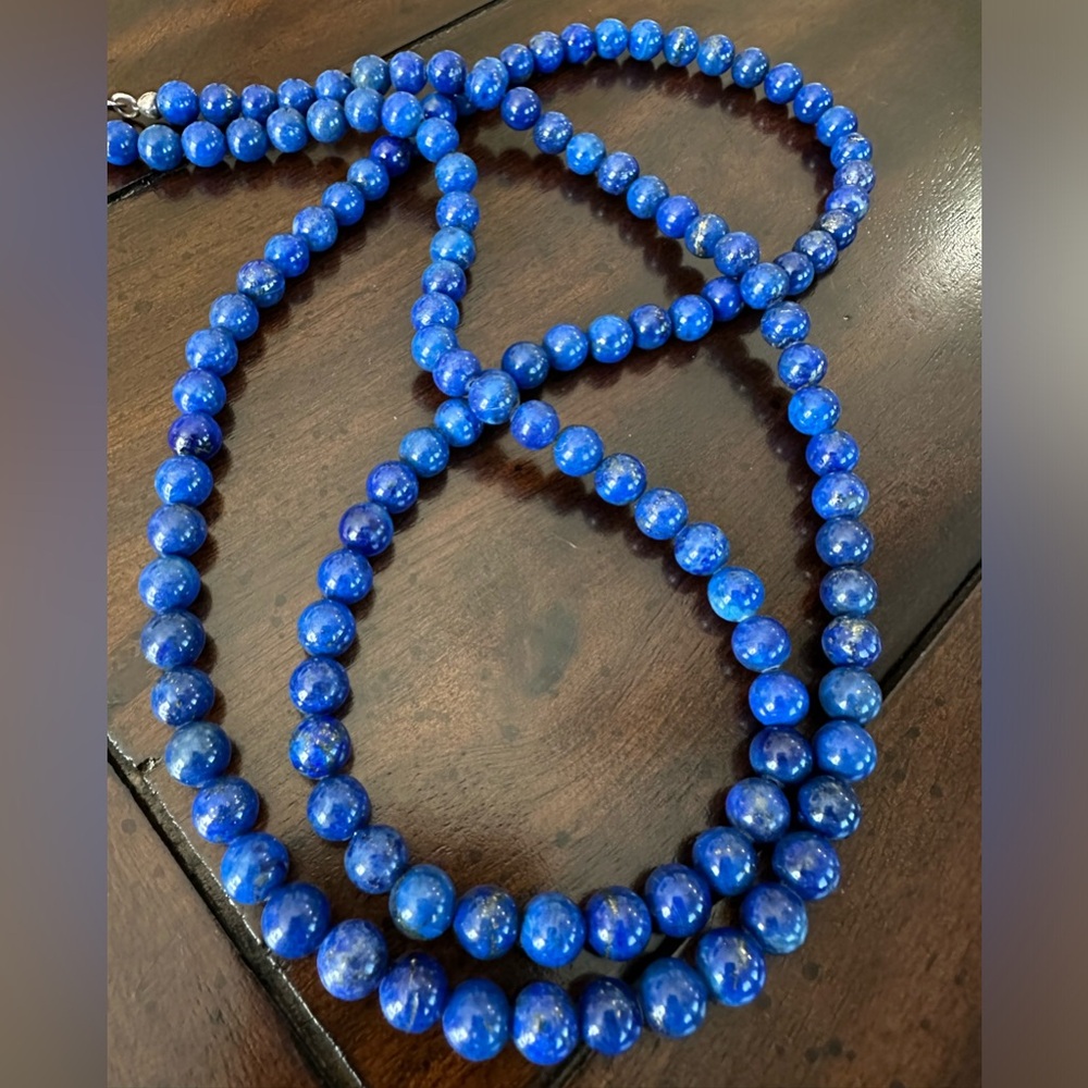 Jay King Lapis Lazuli Long Necklace DTR Sterling Silver Clasp.